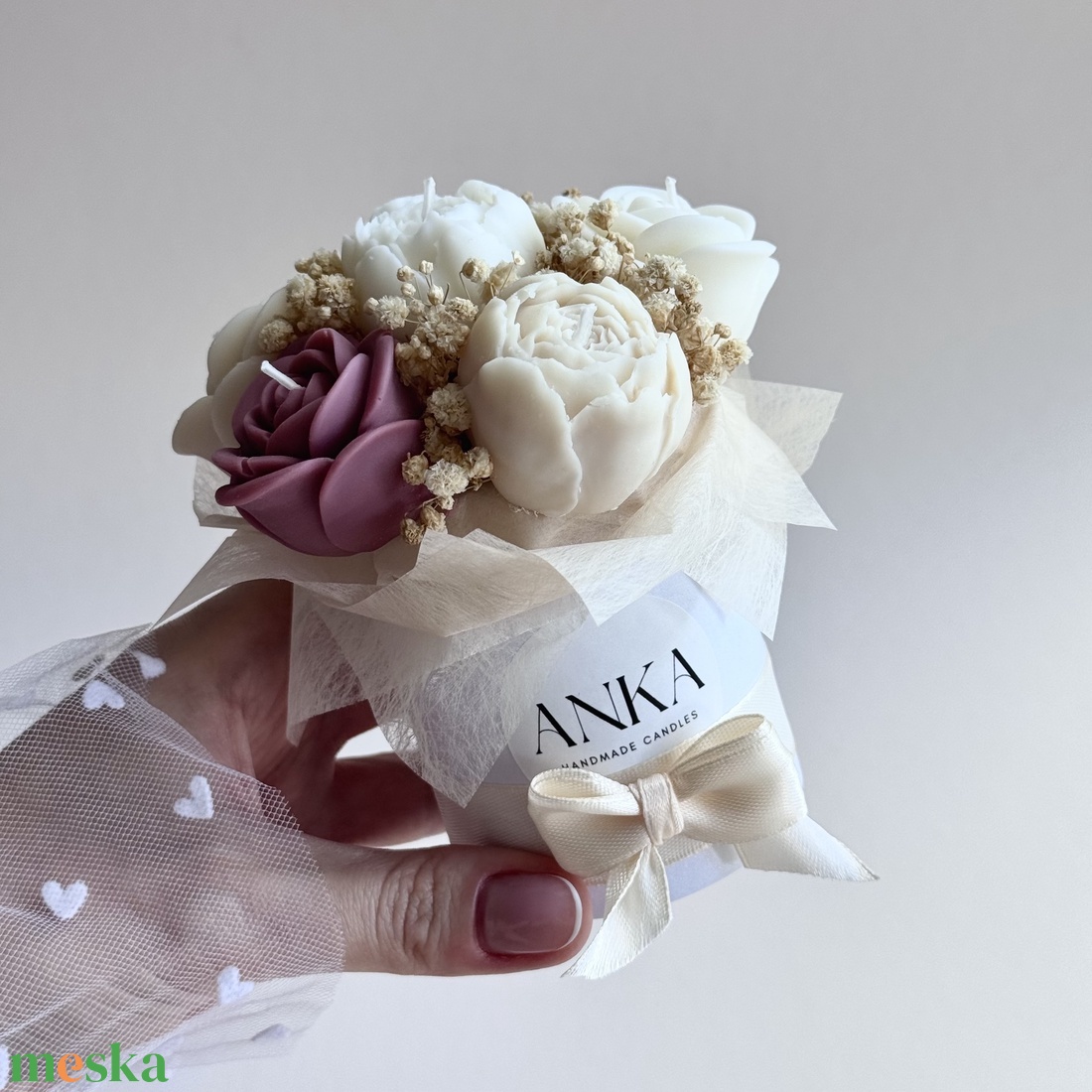 Gyertya Virág Box  (S) - otthon & életmód - gyertya, illat, aroma - gyertya - Meska.hu
