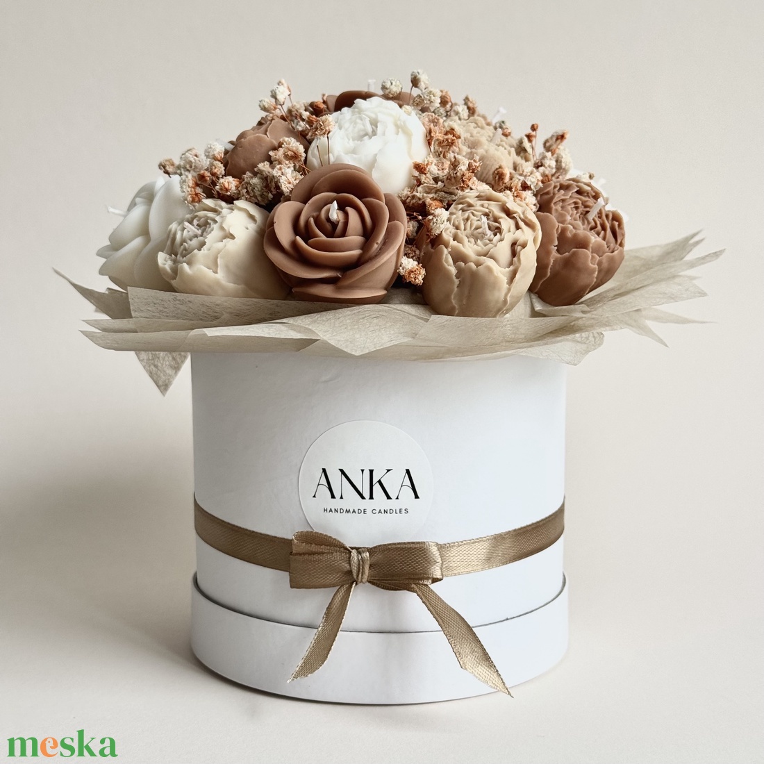Gyertya Virág Box (M) - otthon & életmód - virágdekoráció - virágok - virágbox - Meska.hu