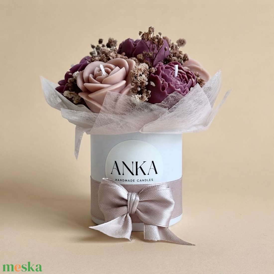 Gyertya Virág Box  (S) - otthon & életmód - gyertya, illat, aroma - gyertya - Meska.hu