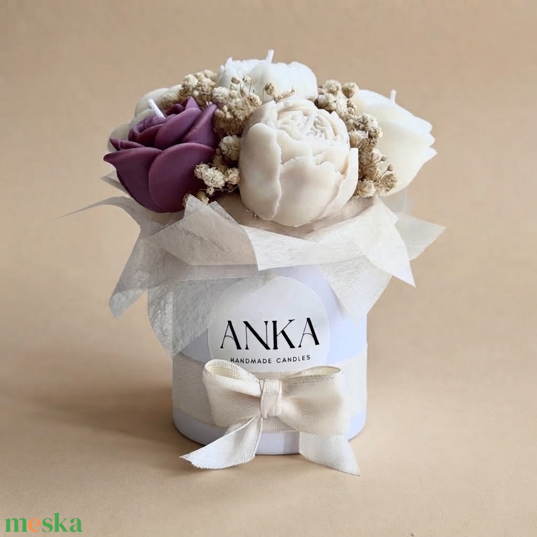 Gyertya Virág Box  (S) - otthon & életmód - gyertya, illat, aroma - gyertya - Meska.hu