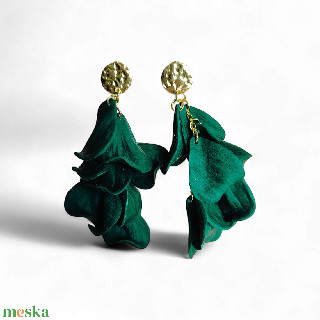 Velvet Symphony fülbevaló Zöld  - esküvő - ékszer - fülbevaló - Meska.hu