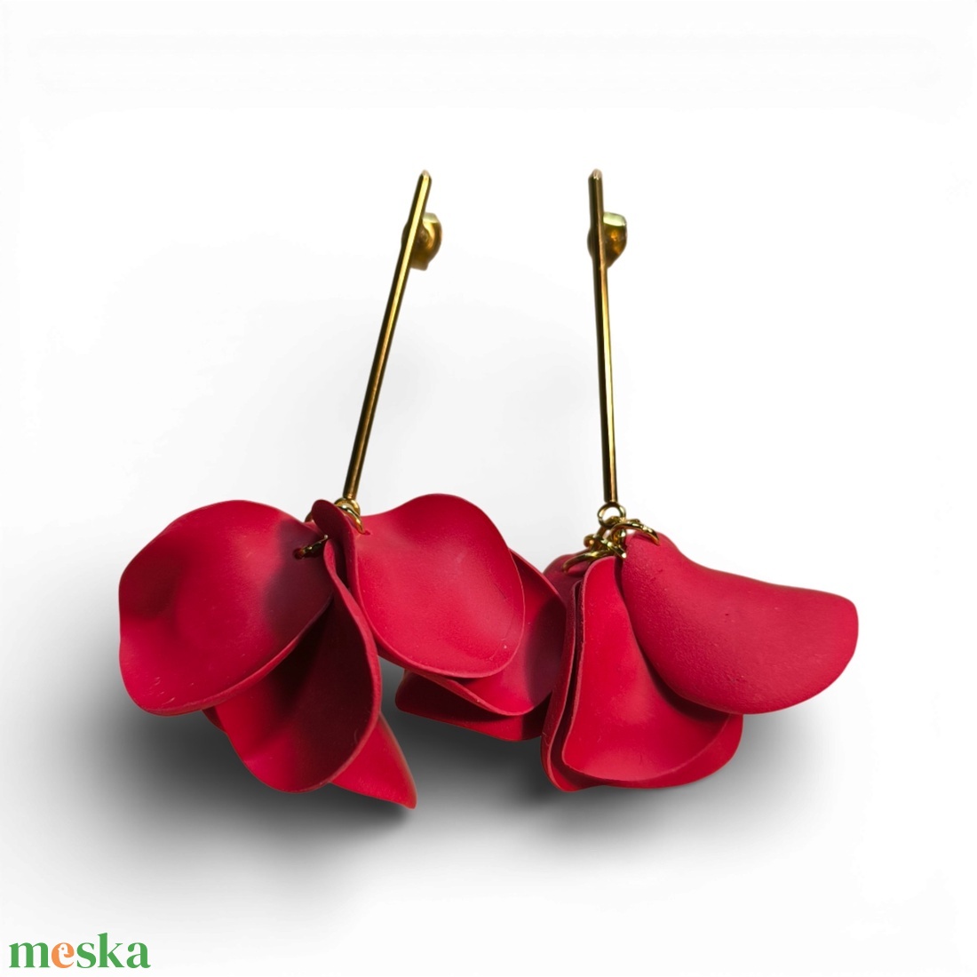 Veilora fülbevaló Piros - ékszer - fülbevaló - lógó fülbevaló - Meska.hu