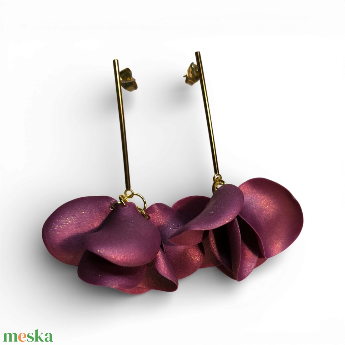 Veilora fülbevaló Bordó - ékszer - fülbevaló - lógó fülbevaló - Meska.hu