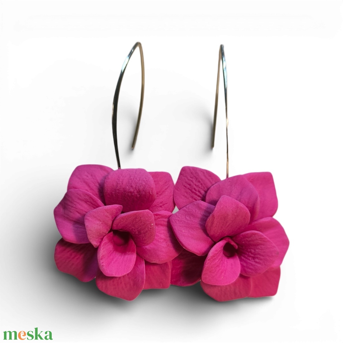 Velvet Poppy fülbevaló Pink - ékszer - fülbevaló - lógó fülbevaló - Meska.hu