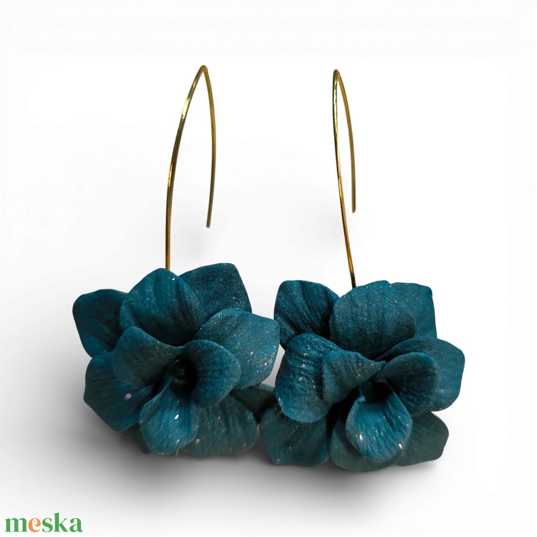 Velvet Poppy fülbevaló Zöld - ékszer - fülbevaló - lógó fülbevaló - Meska.hu