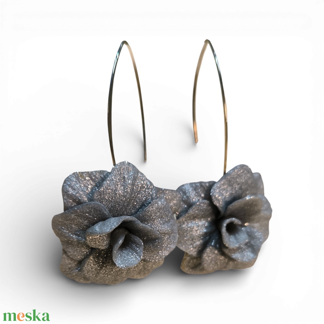 Velvet Poppy fülbevaló Ezüst - ékszer - fülbevaló - lógó fülbevaló - Meska.hu