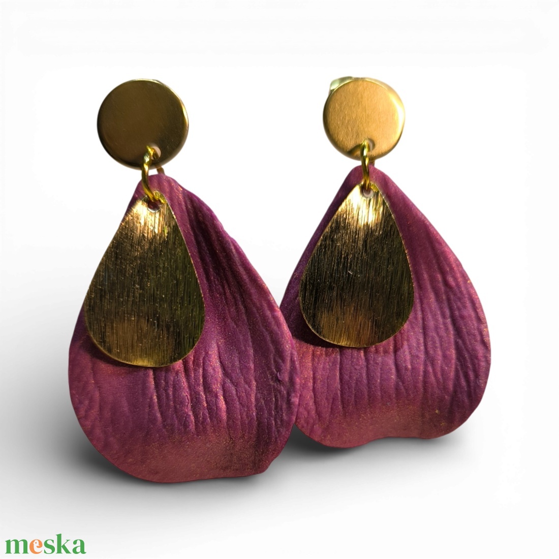 Spirit of the Leaves fülbevaló Bordó - ékszer - fülbevaló - lógó fülbevaló - Meska.hu