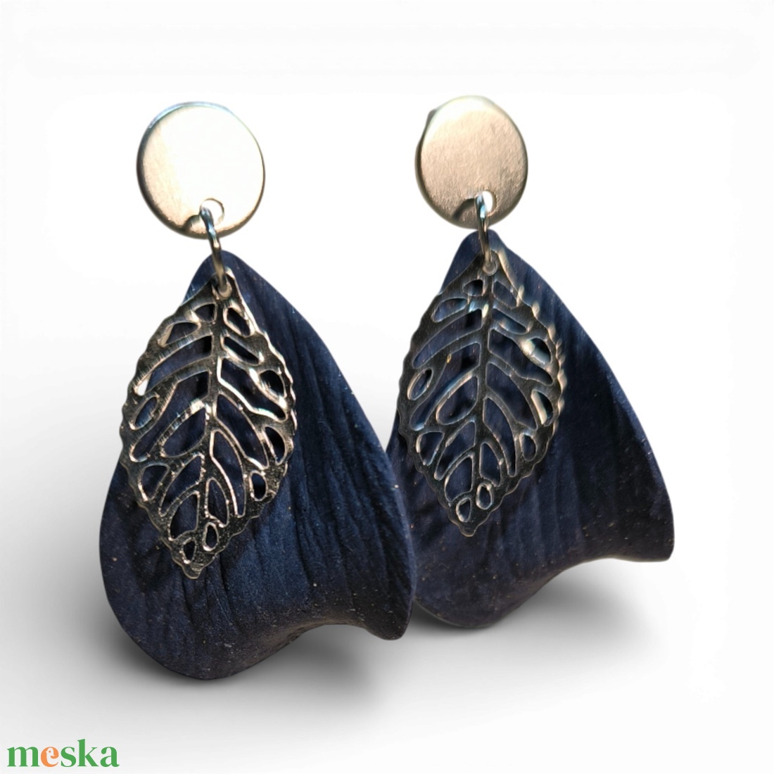 Spirit of the Leaves fülbevaló Kék - ékszer - fülbevaló - lógó fülbevaló - Meska.hu
