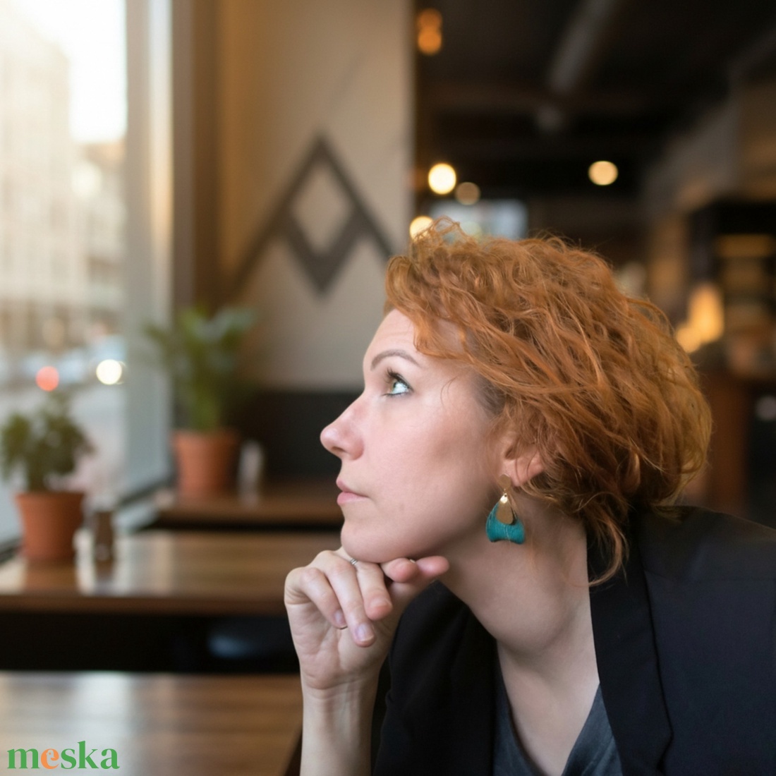 Spirit of the Leaves fülbevaló Rózsaarany - ékszer - fülbevaló - lógó fülbevaló - Meska.hu