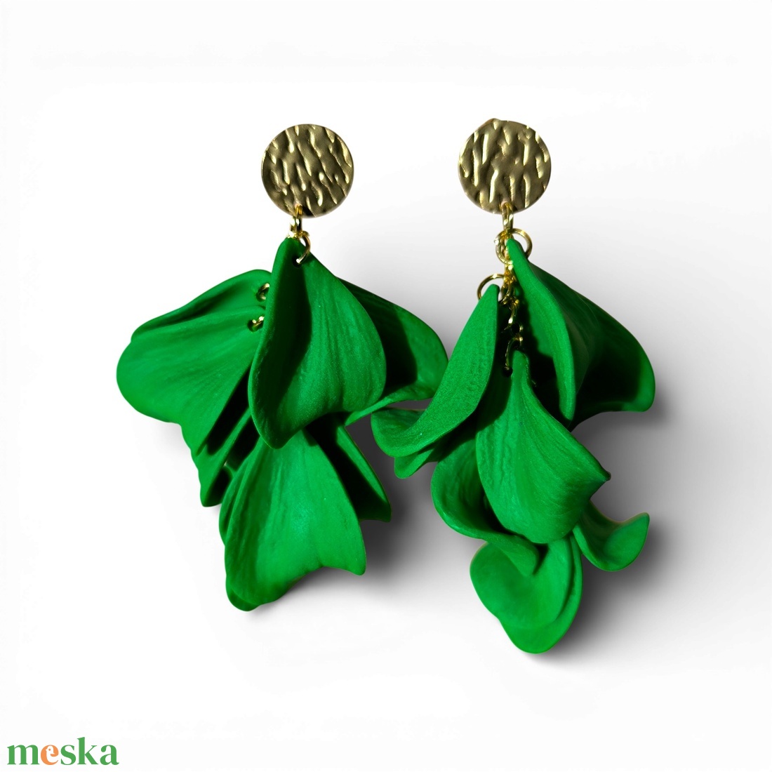 Velvet Symphony fülbevaló Trópusi Zöld - ékszer - fülbevaló - lógó fülbevaló - Meska.hu