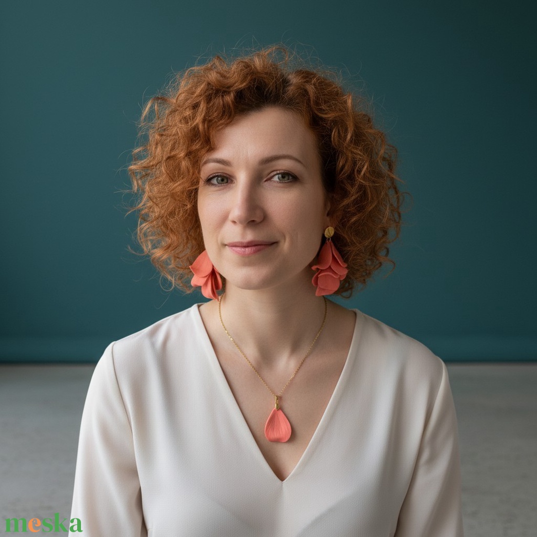 Velvet Symphony fülbevaló Grapefruit - ékszer - fülbevaló - lógó fülbevaló - Meska.hu