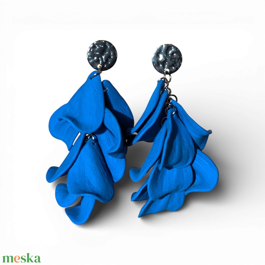 Velvet Symphony fülbevaló Óceánkék - ékszer - fülbevaló - lógó fülbevaló - Meska.hu