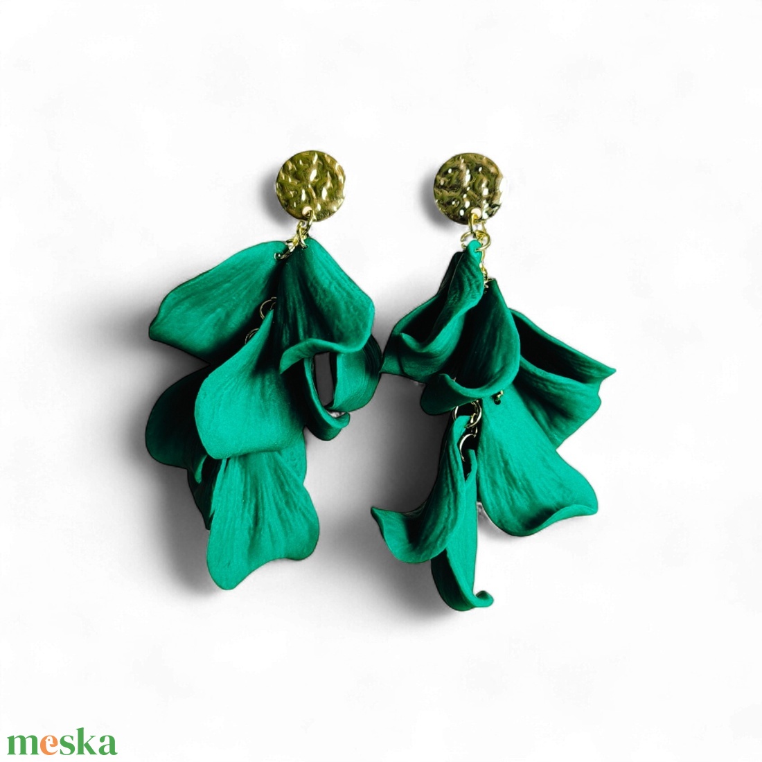 Velvet Symphony fülbevaló Sötétzöld - ékszer - fülbevaló - lógó fülbevaló - Meska.hu