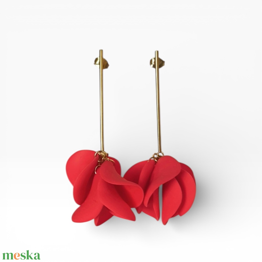 Veilora fülbevaló Indián Piros - ékszer - fülbevaló - lógó fülbevaló - Meska.hu