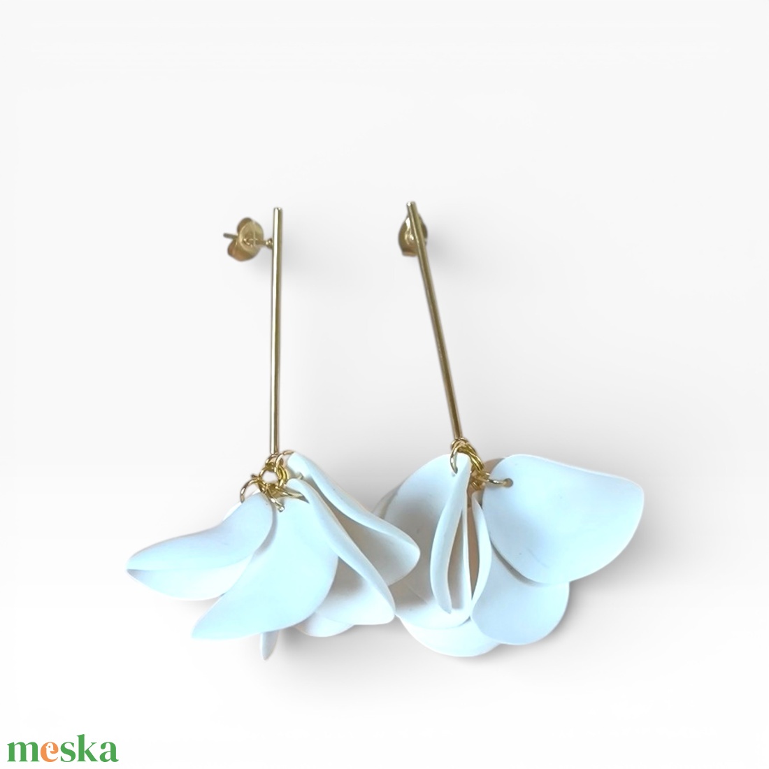 Veilora fülbevaló Fehér - ékszer - fülbevaló - lógó fülbevaló - Meska.hu