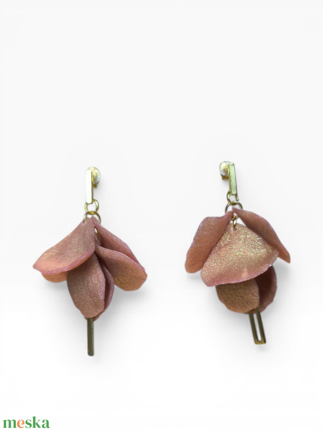 Lyra Noir fülbevaló Rózsaarany - ékszer - fülbevaló - lógó fülbevaló - Meska.hu