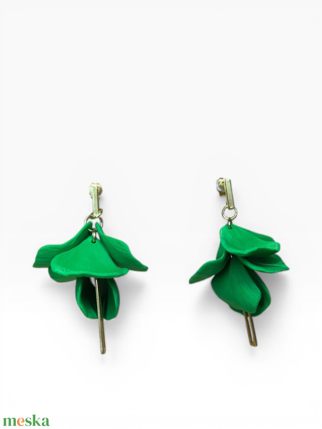 Lyra Noir fülbevaló Trópusi Zöld - ékszer - fülbevaló - lógó fülbevaló - Meska.hu