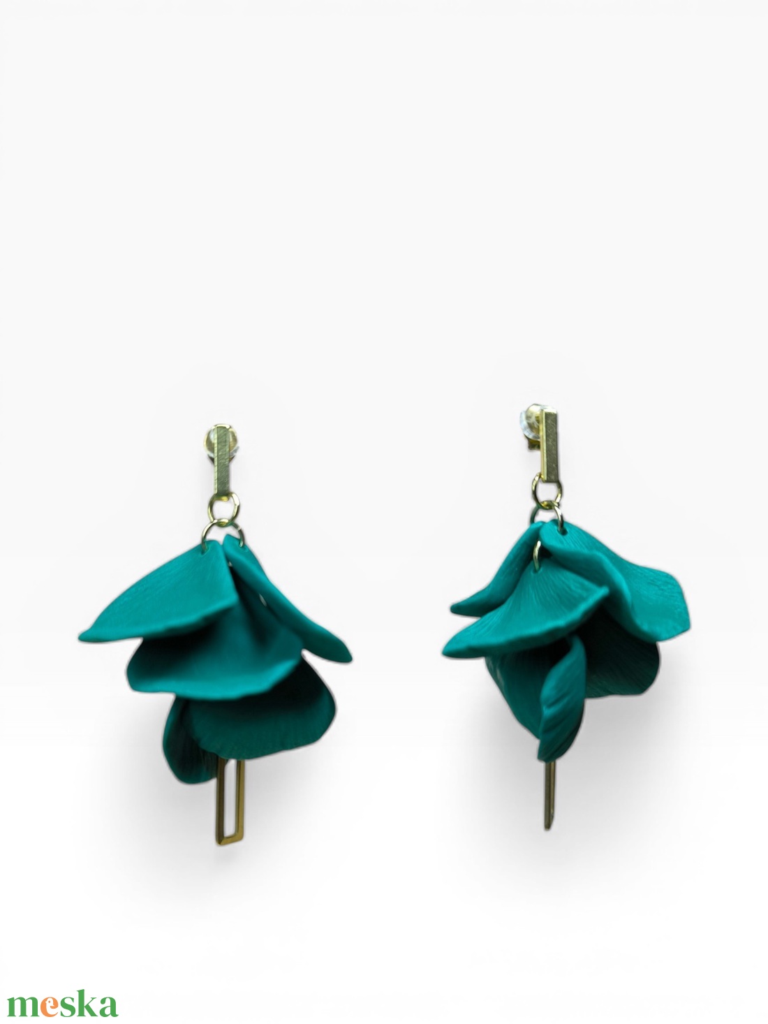 Lyra Noir fülbevaló Sötétzöld - ékszer - fülbevaló - lógó fülbevaló - Meska.hu