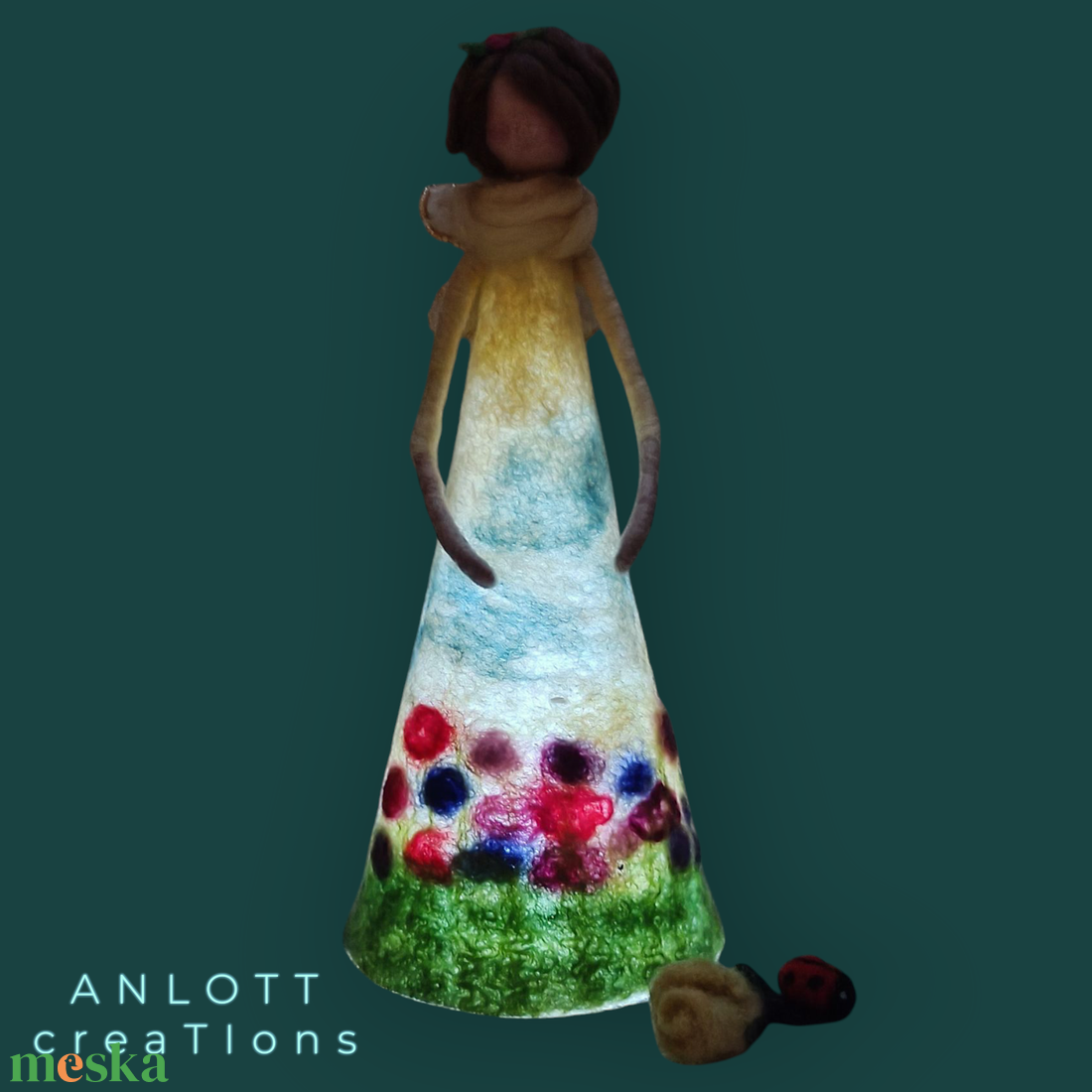 Tavasztündér Nemez Lámpás kiegészítőkkel - otthon & életmód - dekoráció - asztal és polc dekoráció - asztaldísz - Meska.hu