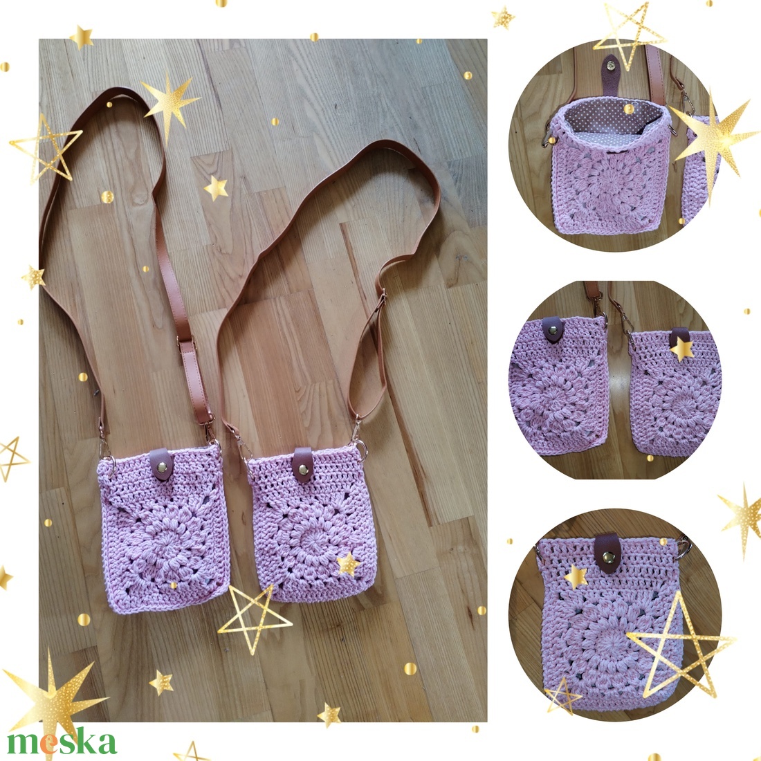 Horgolt crossbody táska - táska & tok - kézitáska & válltáska - vállon átvethető táska - Meska.hu