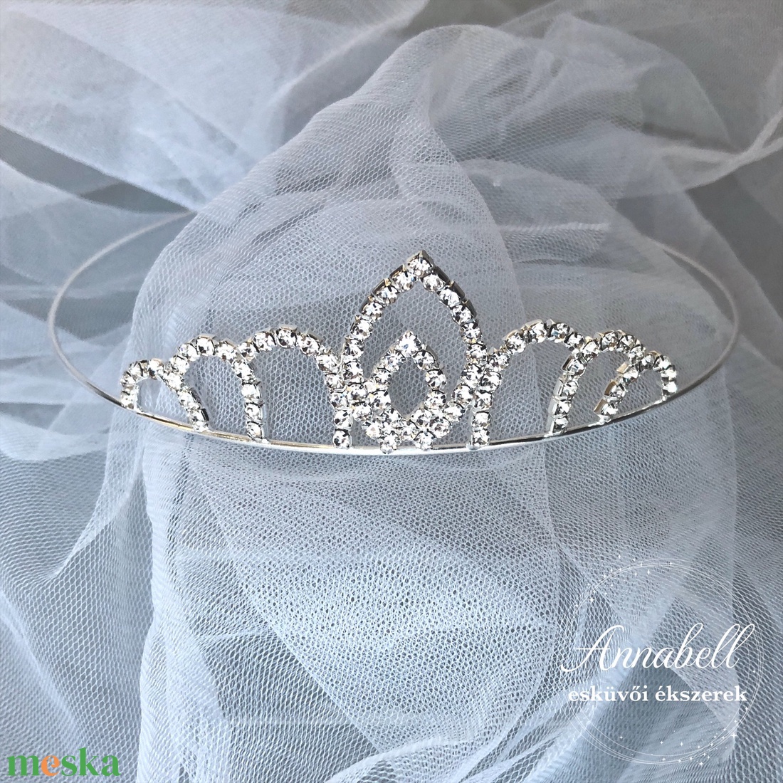 Menyasszonyi, esküvői tiara 041 - esküvő - hajdísz - hajpánt - Meska.hu