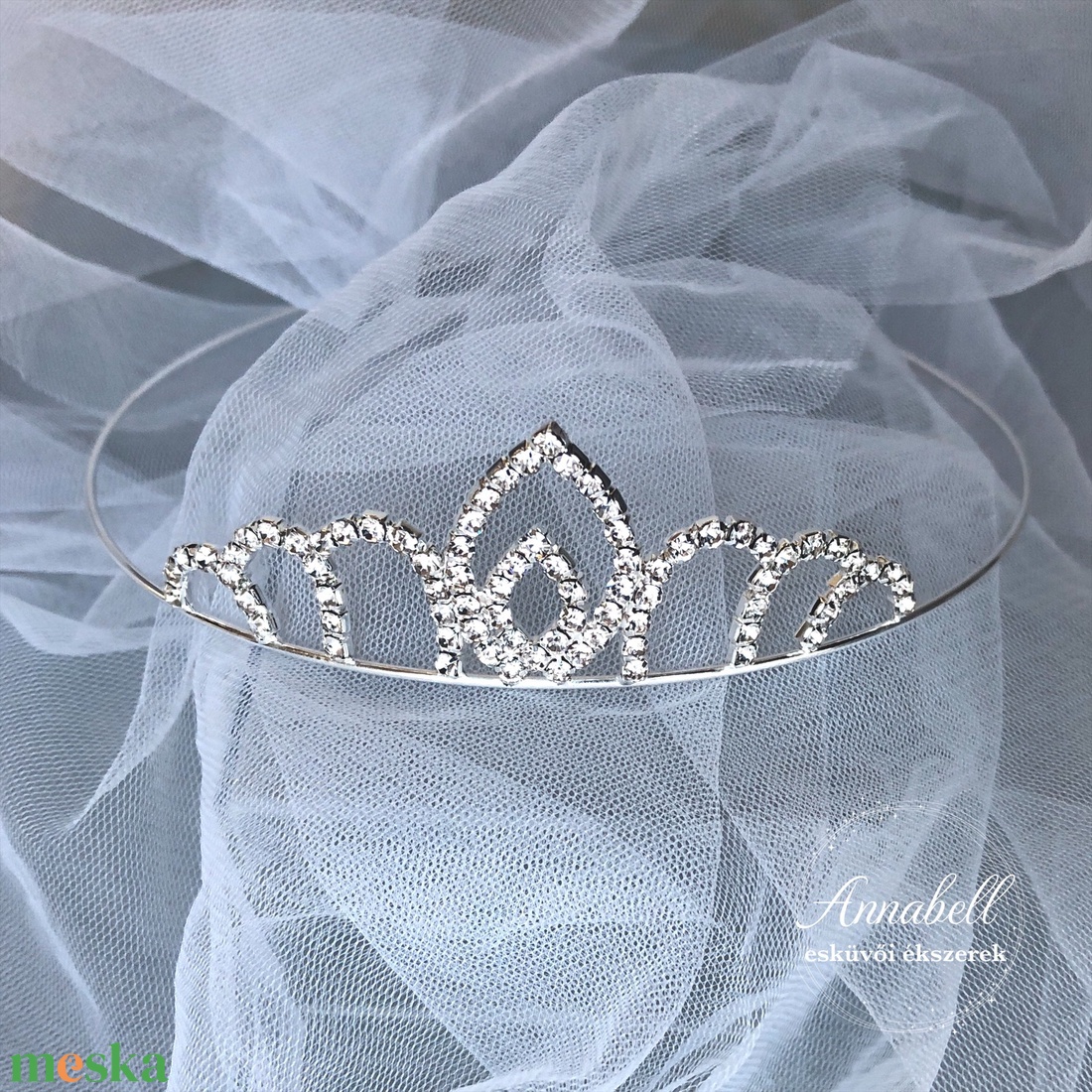 Menyasszonyi, esküvői tiara 041 - esküvő - hajdísz - hajpánt - Meska.hu