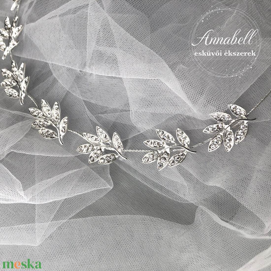 Menyasszonyi, esküvői hajlítható fejdísz 028 - esküvő - hajdísz - kontydísz & hajdísz - Meska.hu