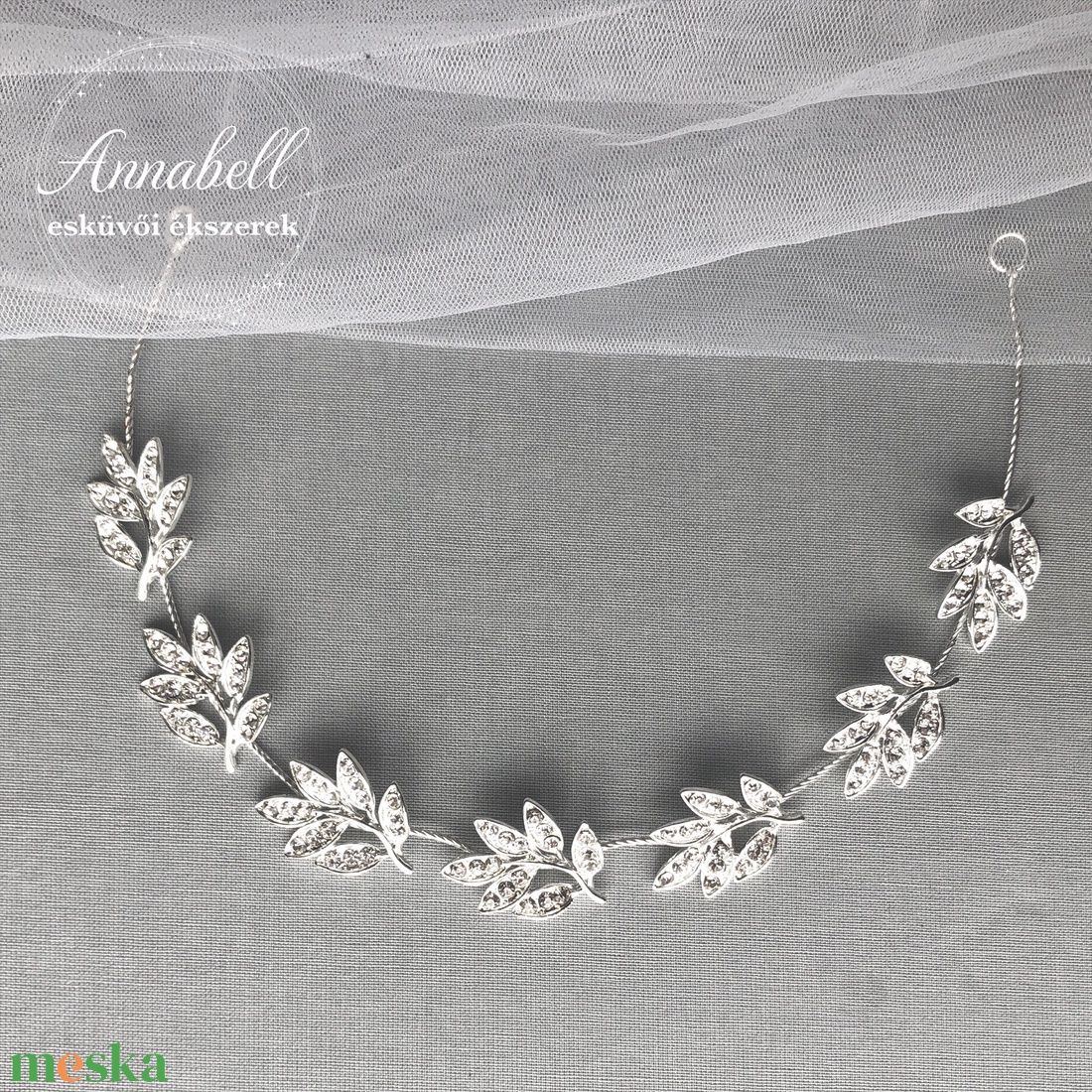 Menyasszonyi, esküvői hajlítható fejdísz 028 - esküvő - hajdísz - kontydísz & hajdísz - Meska.hu