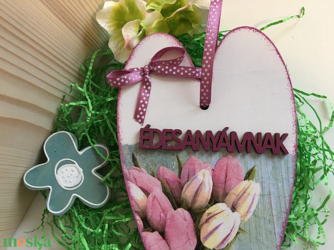 Tulipános szív táblácska ÉDESANYÁMNAK felirattal - otthon & életmód - dekoráció - fali és függő dekoráció - függődísz - Meska.hu Tulipános szív táblácska ÉDESANYÁMNAK felirattal - otthon & életmód - dekoráció - fali és függő dekoráció - függődísz - Meska.hu