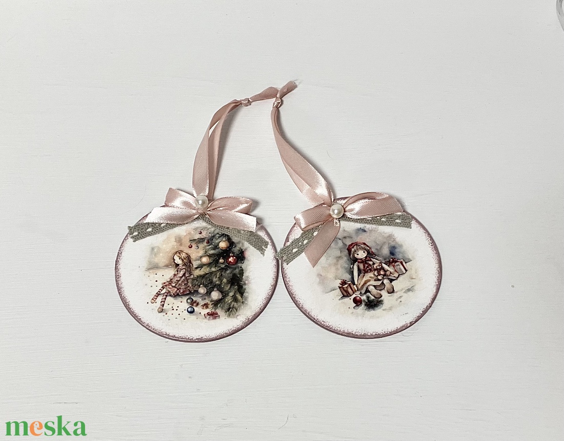 Karácsonyfadísz rózsaszín babás - karácsony - karácsonyi lakásdekoráció - karácsonyfadíszek - Meska.hu