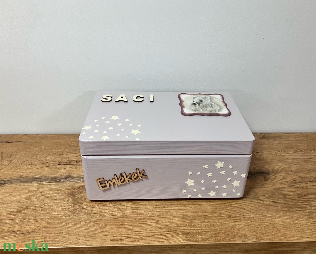 Macis emlékdoboz rózsaszínben � kislány ajándék - baba - mama - babaemlékek - baba emlékőrző - Meska.hu