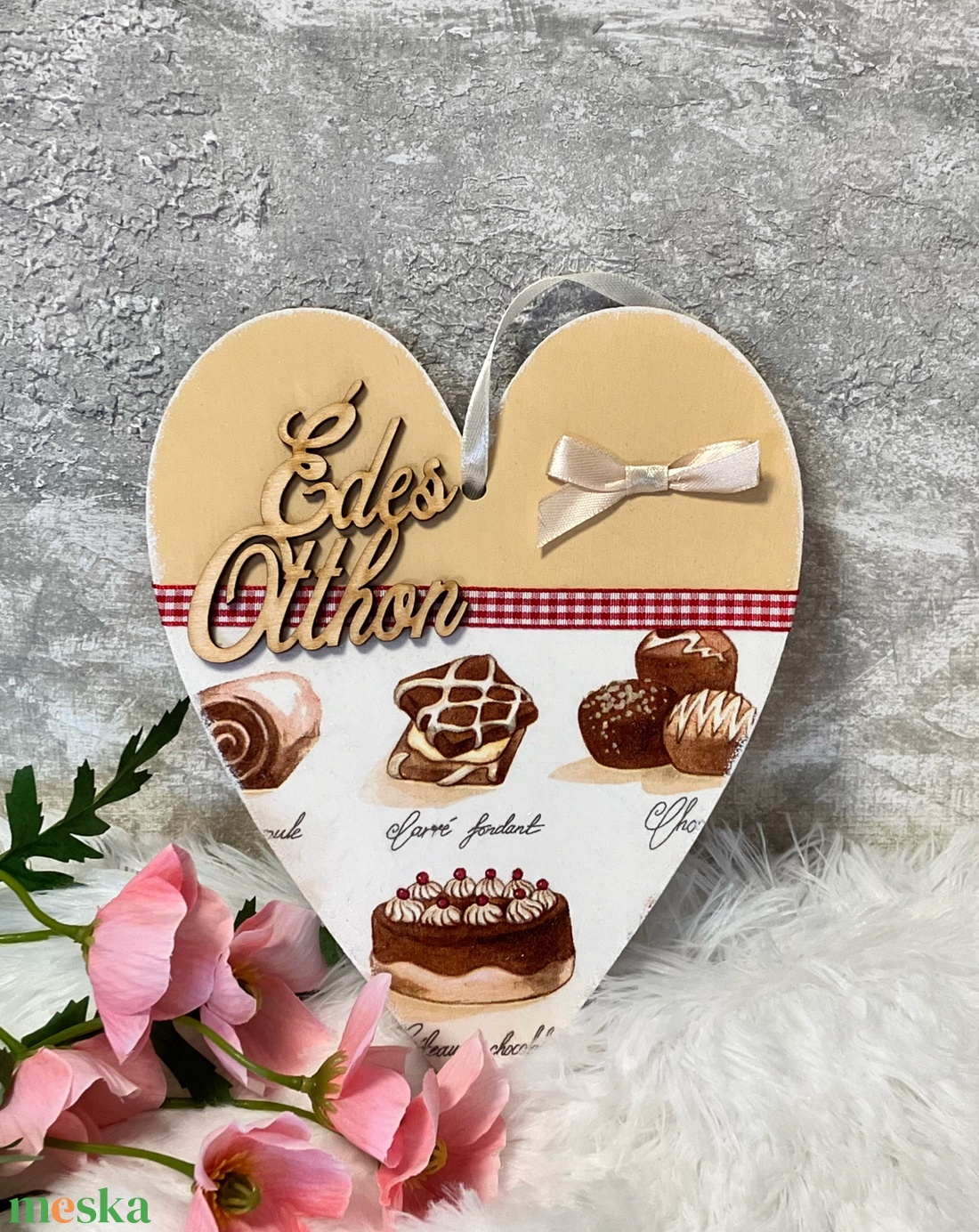 Dekupázsolt ajtókopogtató / konyhai dekor - otthon & életmód - dekoráció - ajtó- és ablak dekoráció - ajtótábla - Meska.hu