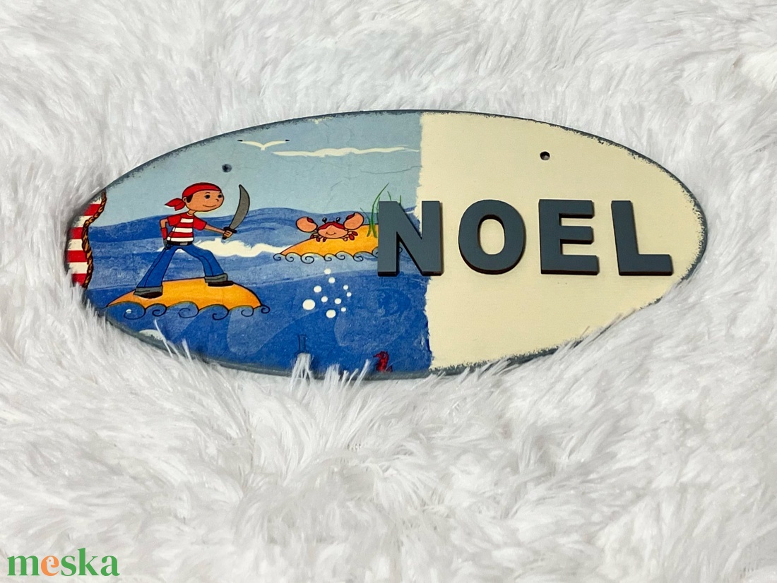 Egyedi névtábla kalóz mintával gyerekeknek - baba névtábla - gyerekszoba dekoráció - baba - mama - babaszoba dekoráció - gyerek névtábla - Meska.hu