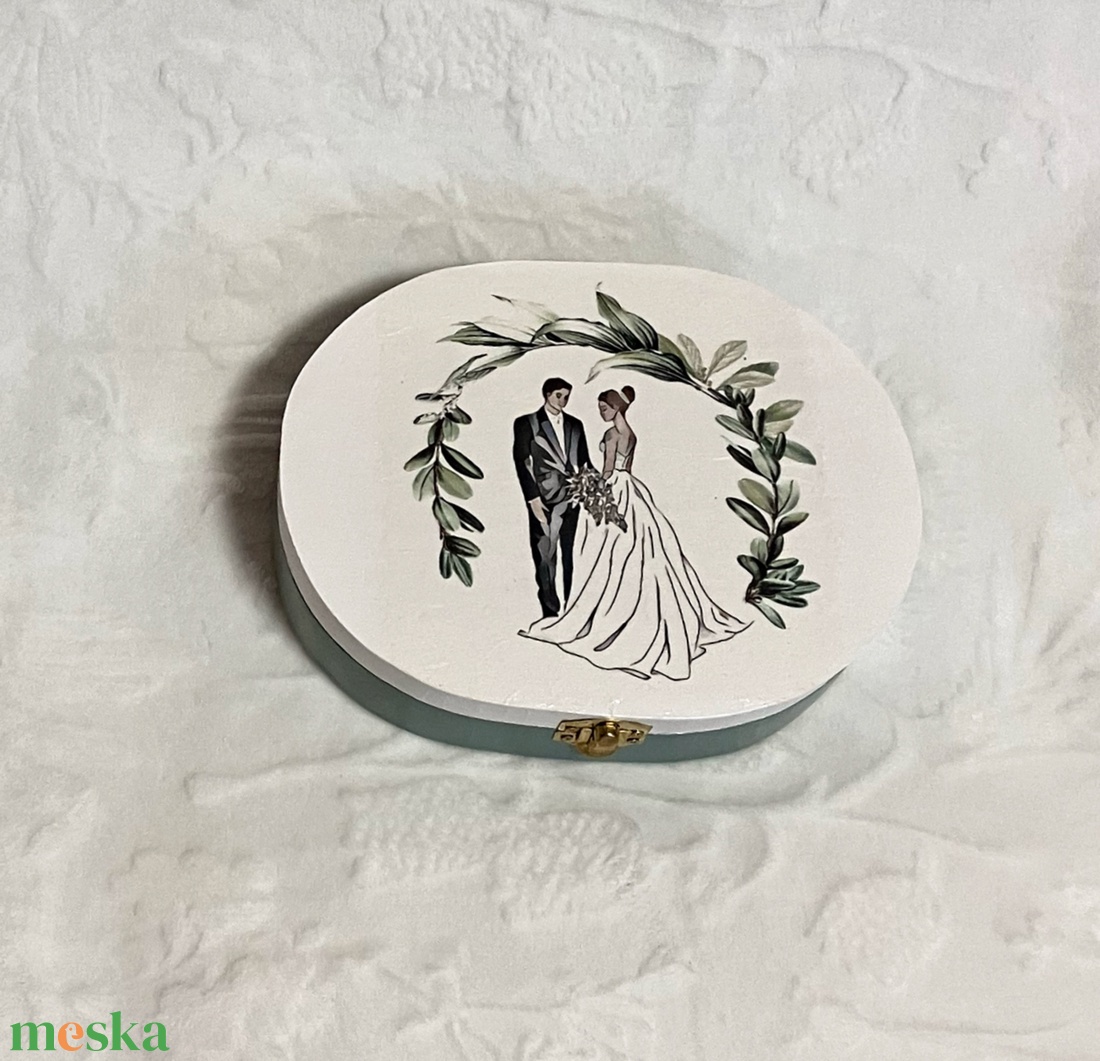 Pénzátadó, nászajándék doboz esküvőre zöld színben - esküvő - emlék & ajándék - nászajándék - esküvői pénzátadó doboz - Meska.hu