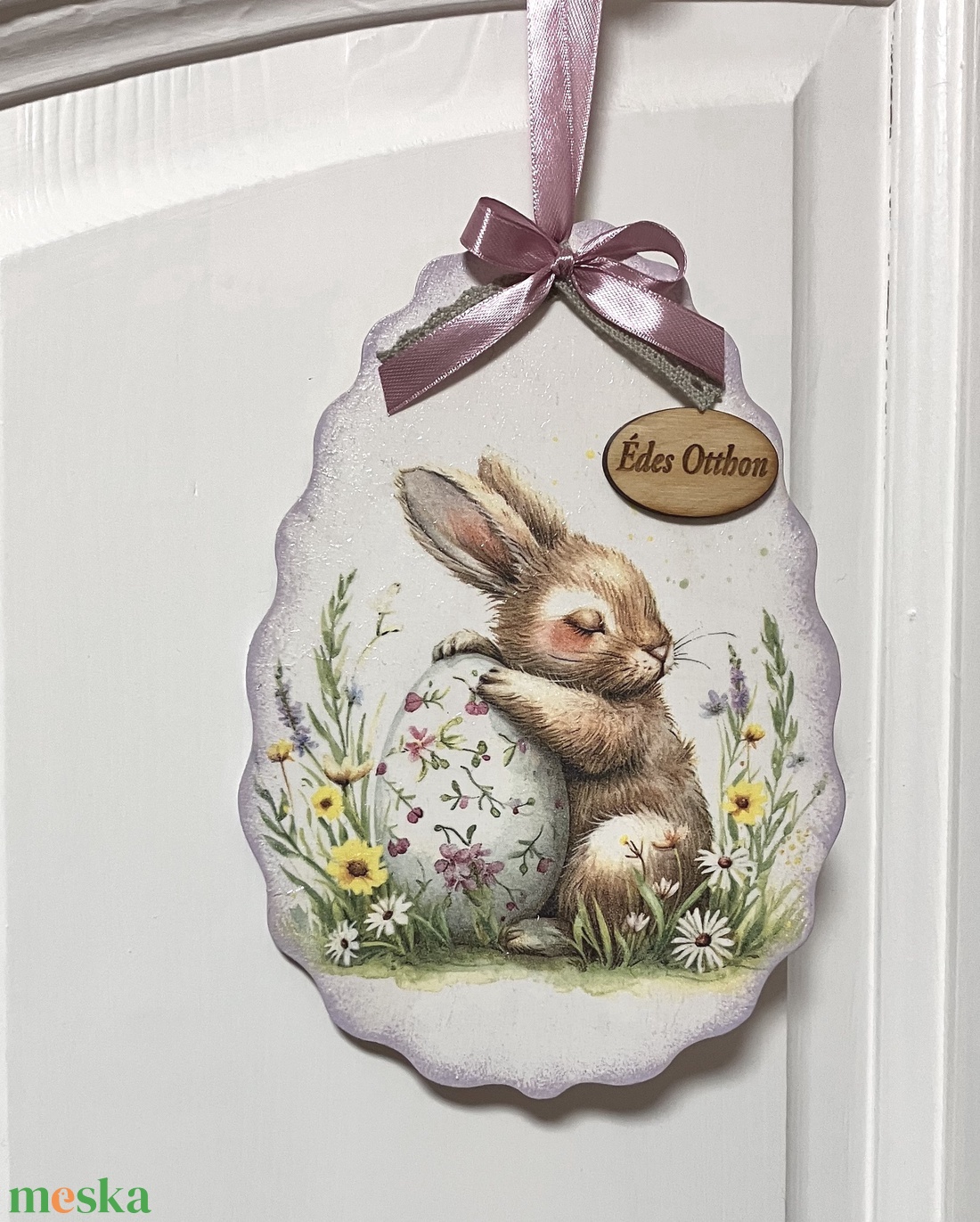 Húsvéti ajtókopogtató - nyuszis tavaszi ajtódísz - ünnepi díszek, dekorációk - húsvéti díszek és dekorációk - húsvéti ajtódísz, kopogtató - Meska.hu