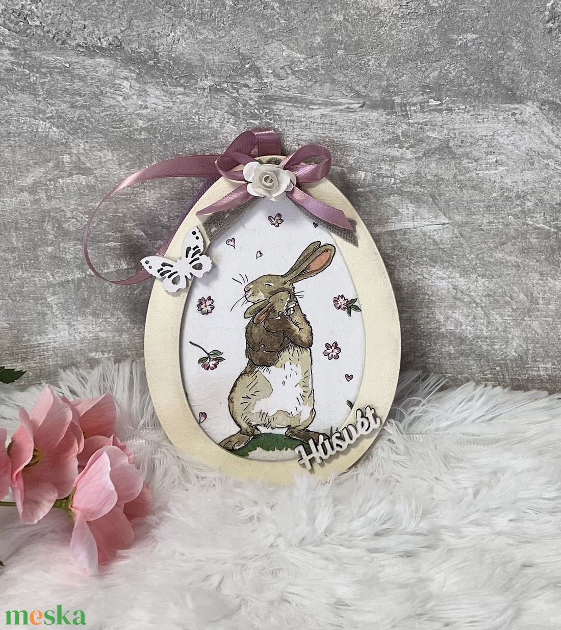 Húsvéti ajtódísz - ajtókopogtató - tavaszi dekoráció - ünnepi díszek, dekorációk - húsvéti díszek és dekorációk - húsvéti ajtódísz, kopogtató - Meska.hu