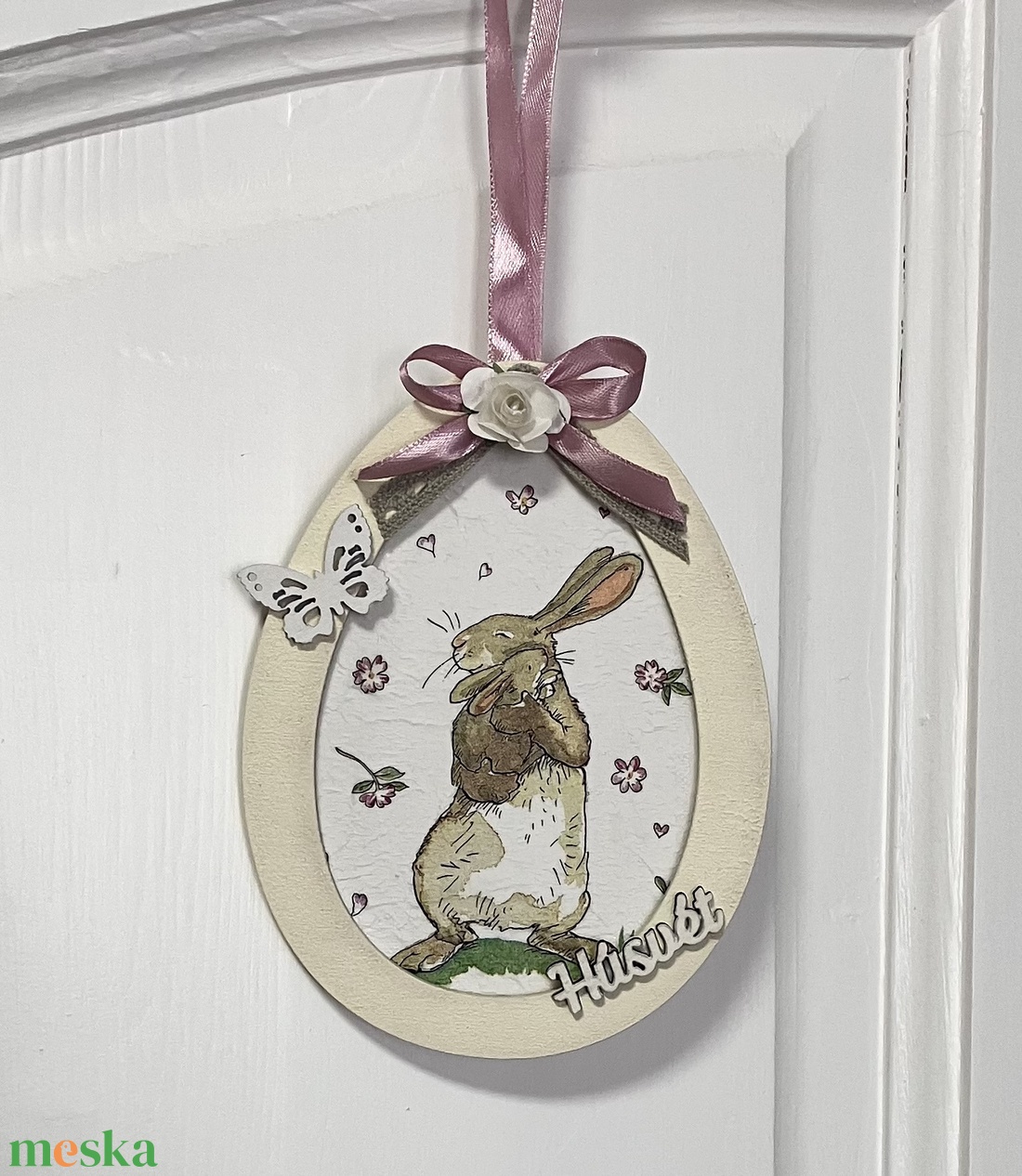 Húsvéti ajtódísz - ajtókopogtató - tavaszi dekoráció - ünnepi díszek, dekorációk - húsvéti díszek és dekorációk - húsvéti ajtódísz, kopogtató - Meska.hu