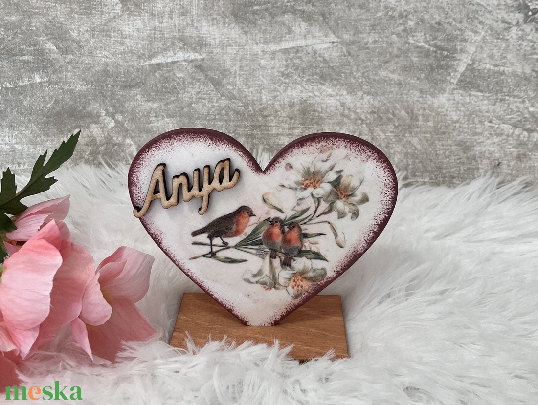 Madaras szív anyák napjára - Anya felirattal - otthon & életmód - dekoráció - dísztárgy - Meska.hu