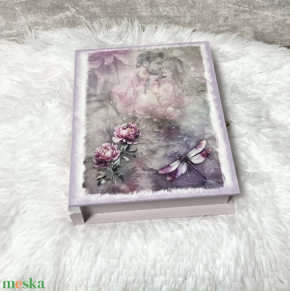 Rózsaszín könyvformájú pénzátadó doboz esküvőre - ajándékátadó  - esküvő - emlék & ajándék - nászajándék - esküvői pénzátadó doboz - Meska.hu