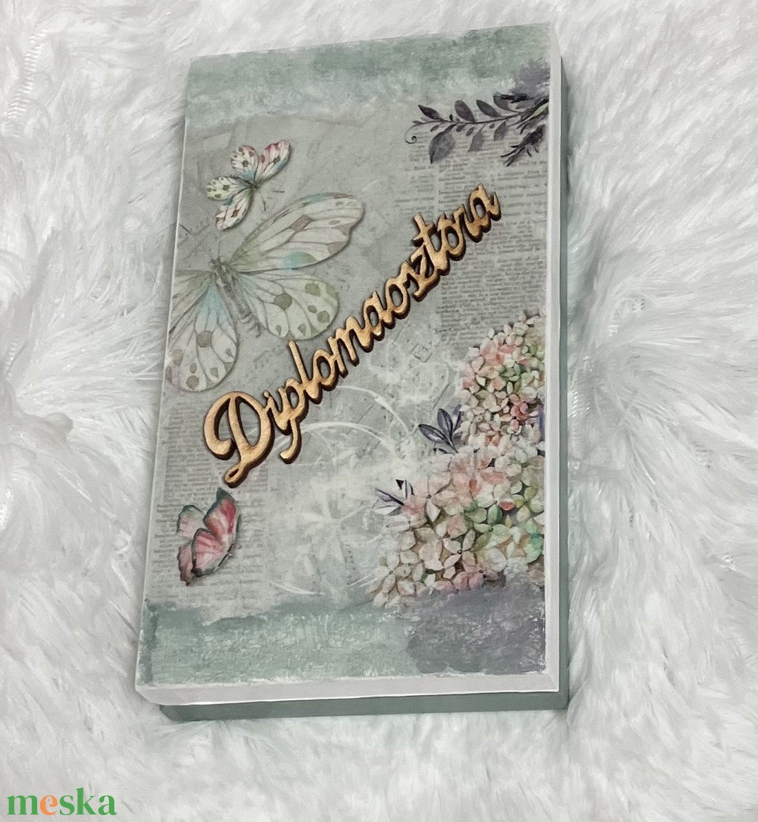 Zöld pénzátadó doboz ballagásra / esküvőre nászajándék - ajándékátado - esküvő - emlék & ajándék - nászajándék - esküvői pénzátadó doboz - Meska.hu