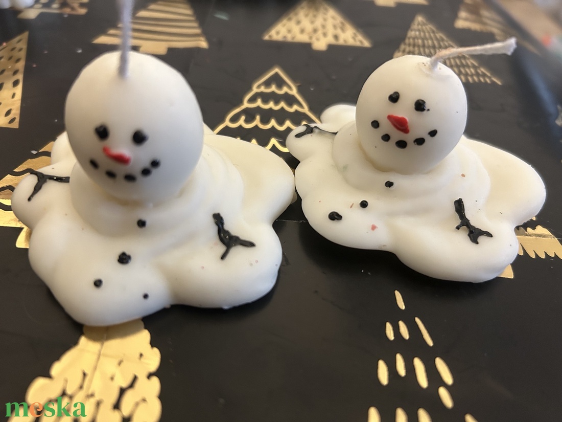 Olvadt hóember gyertya - karácsony - karácsonyi lakásdekoráció - karácsonyi illatgyertya, mécses - Meska.hu