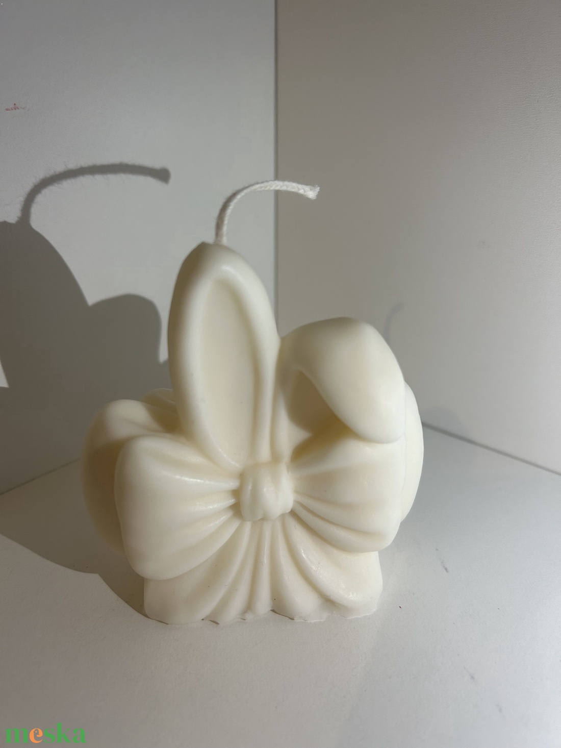 Masnis nyuszifül szójaviasz gyertya  - ünnepi díszek, dekorációk - húsvéti díszek és dekorációk - húsvéti gyertya - Meska.hu