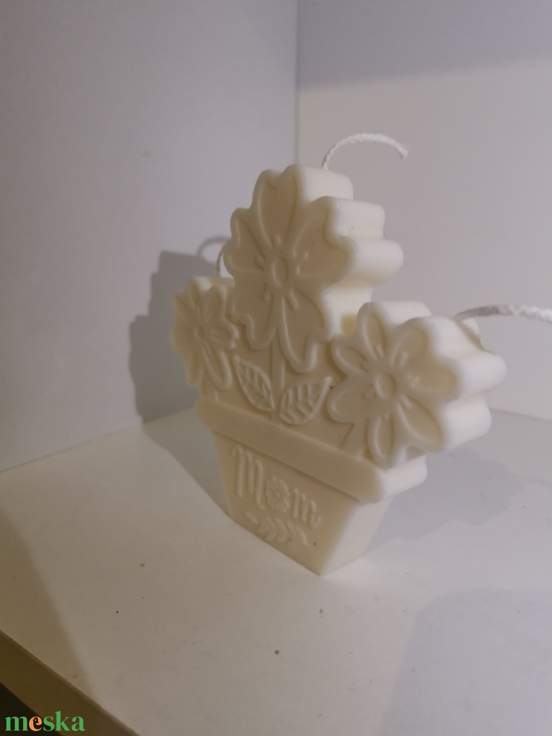 Cserepes virág Mom gyertya  - otthon & életmód - gyertya, illat, aroma - gyertya - Meska.hu