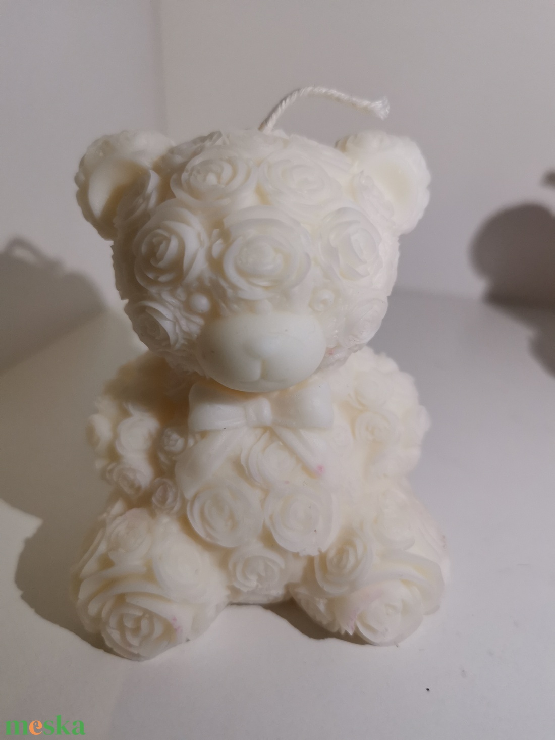 Rózsamaci masnival szója gyertya - otthon & életmód - gyertya, illat, aroma - gyertya - Meska.hu