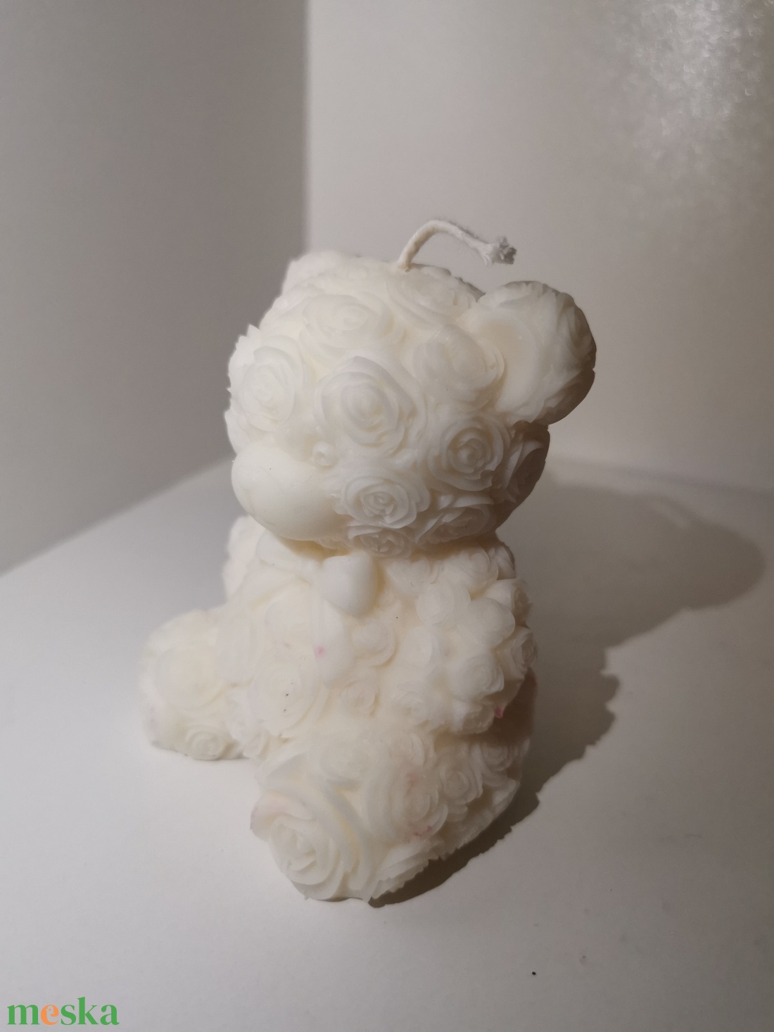 Rózsamaci masnival szója gyertya - otthon & életmód - gyertya, illat, aroma - gyertya - Meska.hu