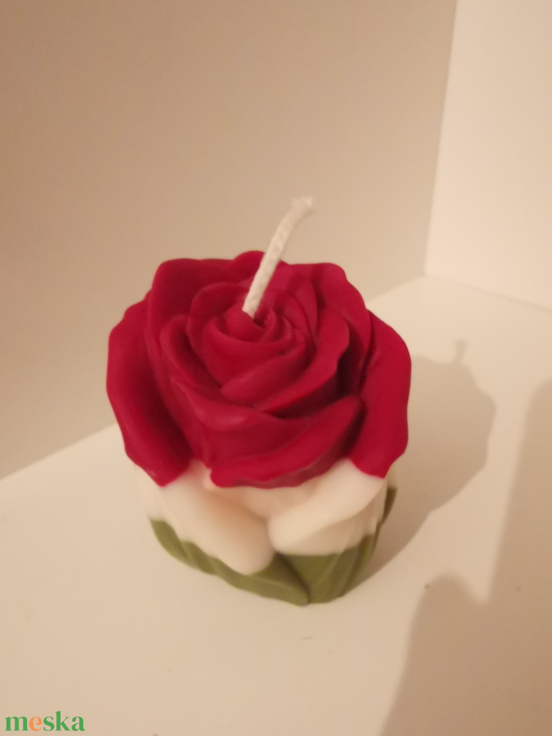 Rózsa szójaviasz gyertya  - otthon & életmód - gyertya, illat, aroma - gyertya - Meska.hu