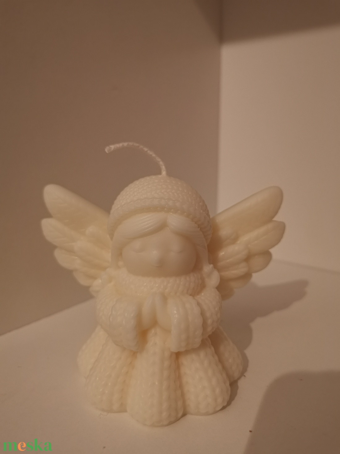 Imádkozó angyal szójaviasz gyertya - kellékek & szerszámok - dekorációs kellékek - dekorációs gyertya - Meska.hu