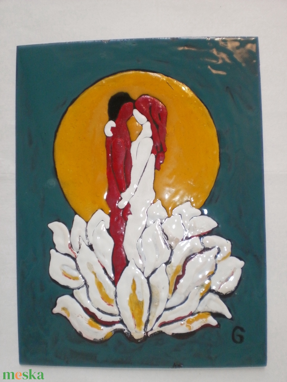 Tűzzománckép. Cím: Átölelve, méret: 20 cm. X 15 cm. - művészet - festmény - tűzzománc - Meska.hu Tűzzománckép. Cím: Átölelve, méret: 20 cm. X 15 cm. - művészet - festmény - tűzzománc - Meska.hu