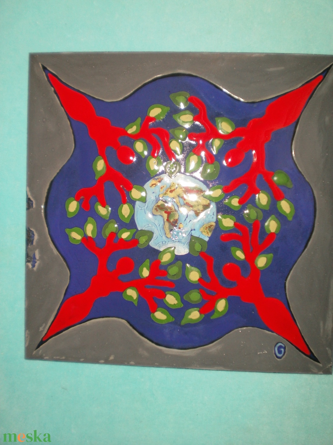 Tűzzománckép. Cím: Életfa, méret: 20 cm. X 20 cm. (nagy méret) - művészet - festmény - tűzzománc - Meska.hu Tűzzománckép. Cím: Életfa, méret: 20 cm. X 20 cm. (nagy méret) - művészet - festmény - tűzzománc - Meska.hu