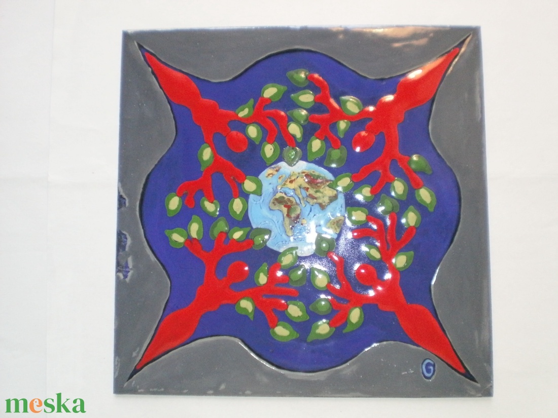 Tűzzománckép. Cím: Életfa, méret: 20 cm. X 20 cm. (nagy méret) - művészet - festmény - tűzzománc - Meska.hu Tűzzománckép. Cím: Életfa, méret: 20 cm. X 20 cm. (nagy méret) - művészet - festmény - tűzzománc - Meska.hu